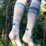Dryarn Thin Race O-sock white/blue